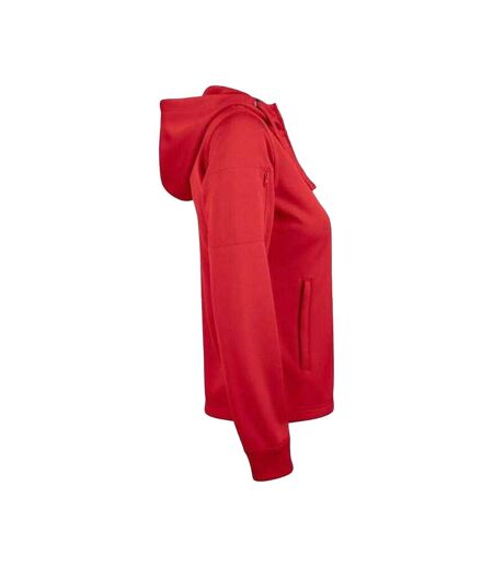 Womens/ladies Basic Full Zip Hoodie Red Clique