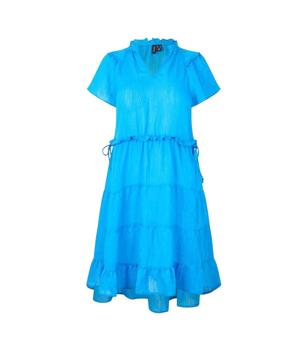 Robe Courte Manches À Volant Luca Femme Bleu Vero Moda-1