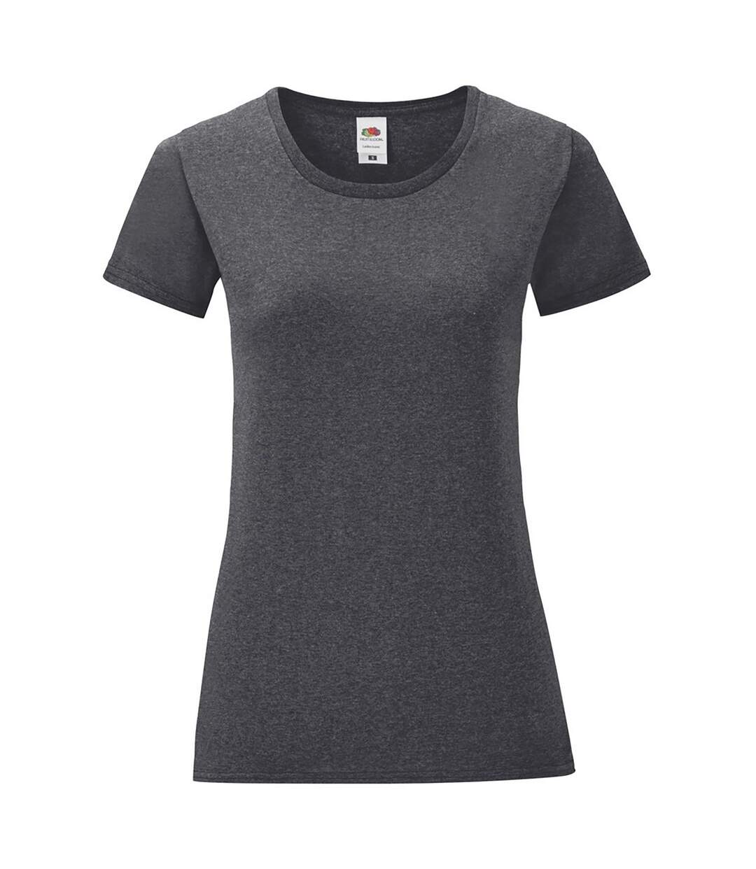 T-shirt manches courtes iconic femme gris foncé chiné Fruit of the Loom