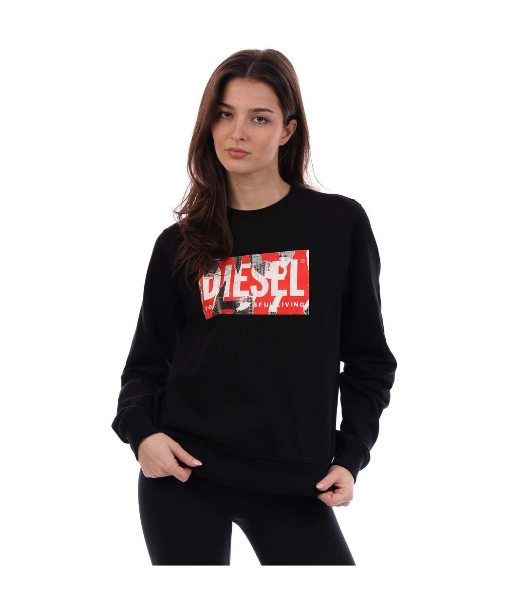 Sweat Motif/style Logo Bloc Femme Noir Diesel-4
