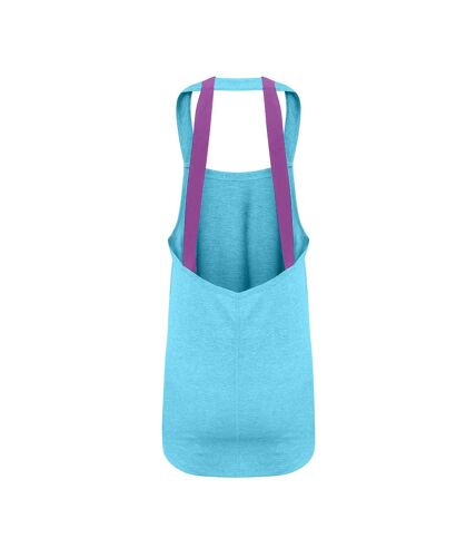 Débardeur double bretelles femme turquoise chiné Tri Dri