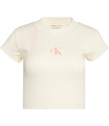 T-shirt Court Motif/style Monochrome Femme Maïs Calvin Klein