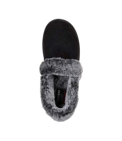 Womens fur lined slipper black Skechers