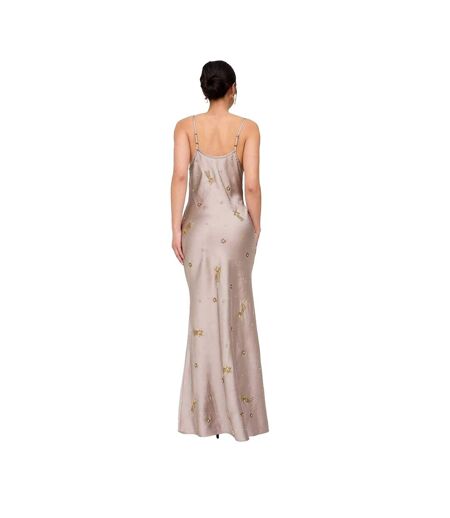 Robe Longue Sans Manches Motif/style Étoiles Femme Gris Clair Lily And Lionel