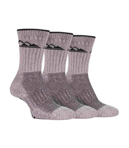 3 Pack Ladies Cushion Sole Outdoor Cotton Rich Hiking Socks