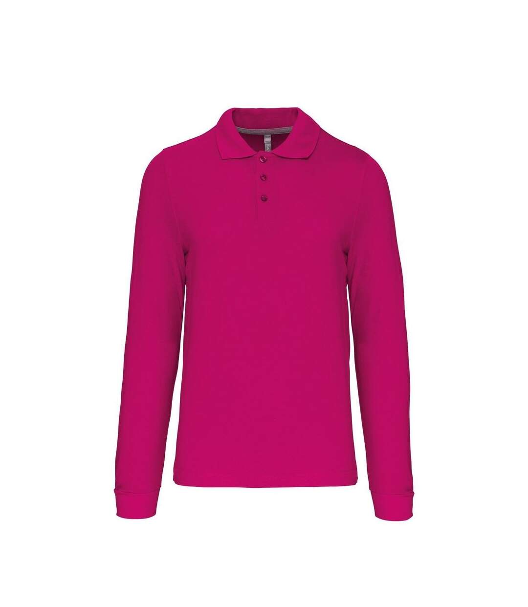 Polo manches longues - Homme - K243 - rose fuchsia-1