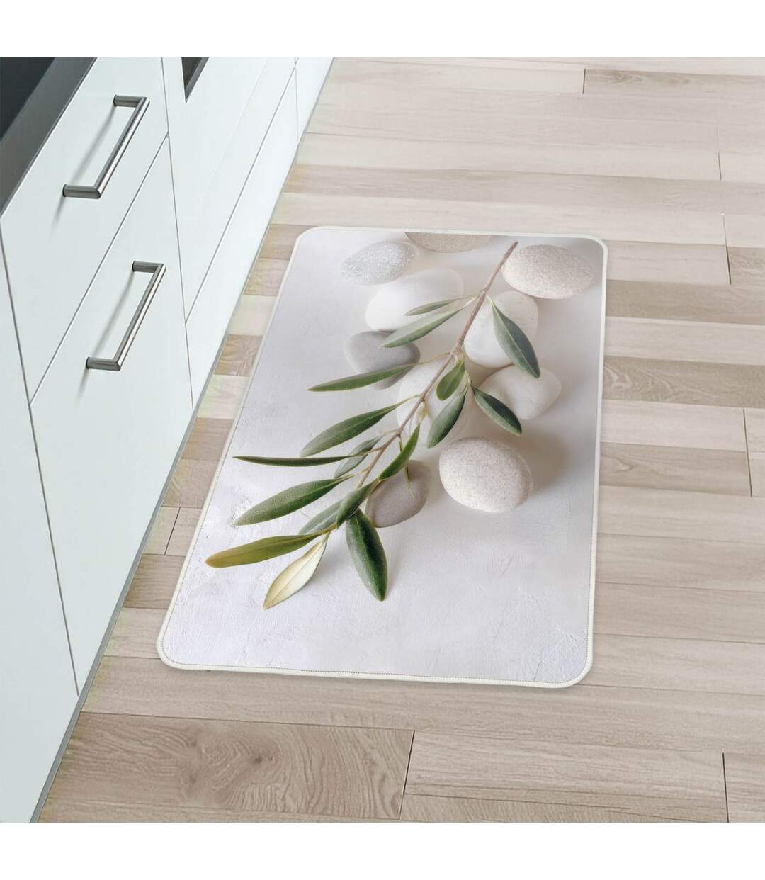 Tapis Imprimé Corfou 45x75cm Blanc-2