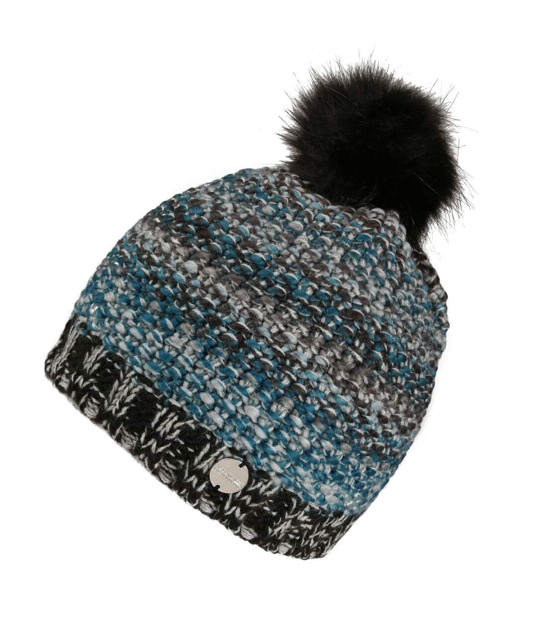 Bonnet Motif/style Tricoté Frosty Femme Noir Regatta-2