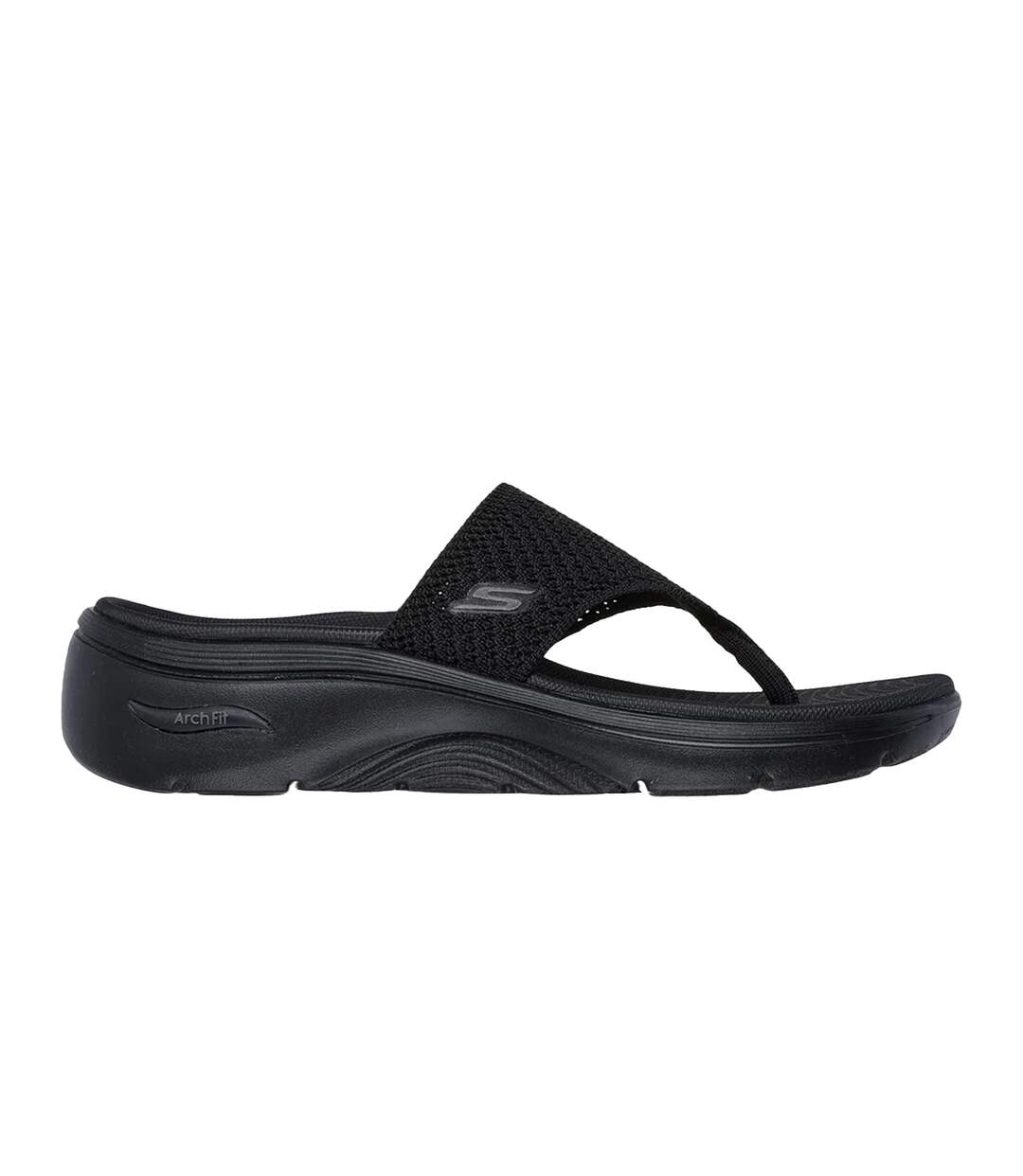 Womens/ladies Go Walk Arch Fit 2.0 Flip Flops Black Skechers-3