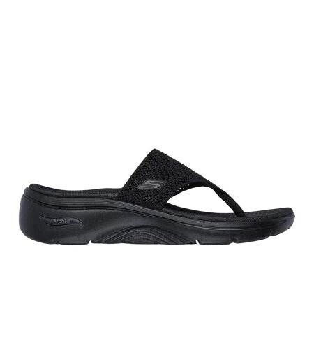 Womens/ladies Go Walk Arch Fit 2.0 Flip Flops Black Skechers