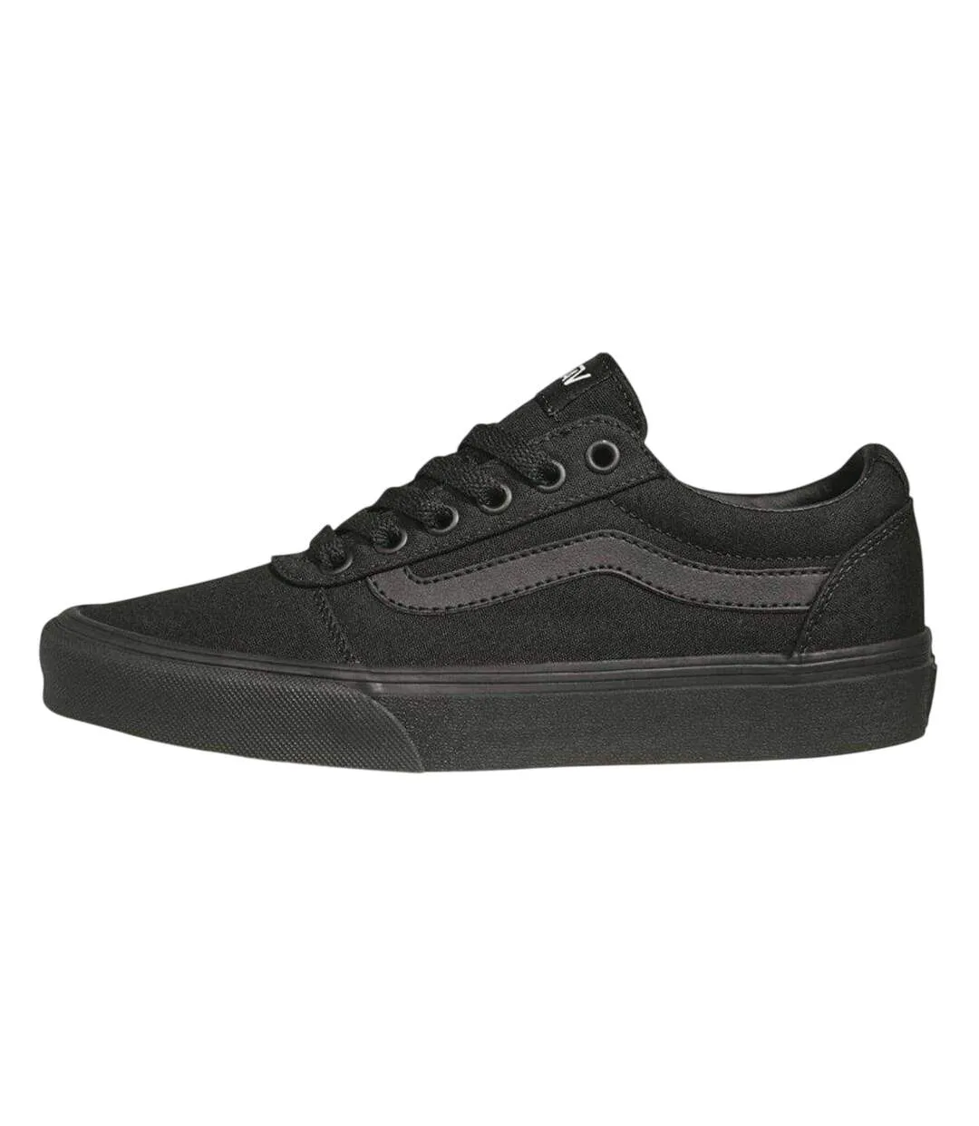 Womens/ladies Ward Canvas Trainers Black Monochrome Vans-2