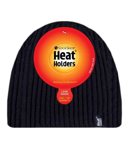 Mens Fleece Lined Thermal Winter Knitted Beanie Hat
