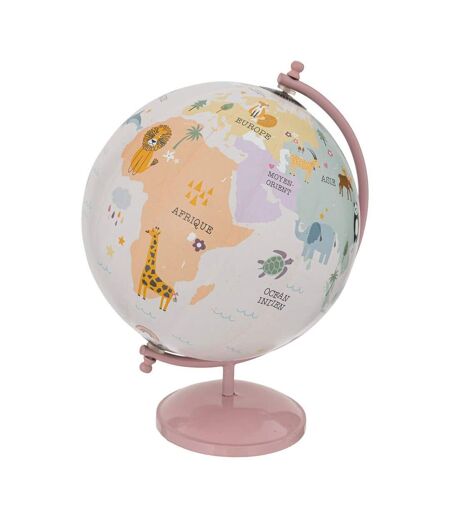 Globe Terrestre Enfant Animaux 28cm Rose
