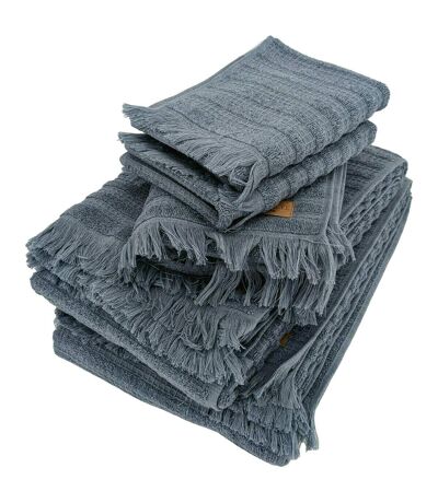 Parure de bain coton collection DENIM A rayures