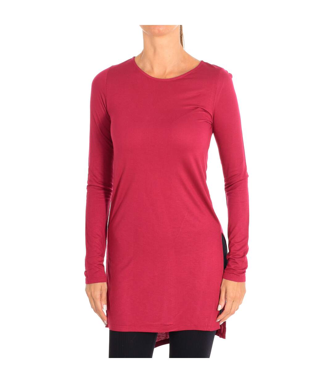 Long sleeve round neck dress 3I65E1B75 woman-1