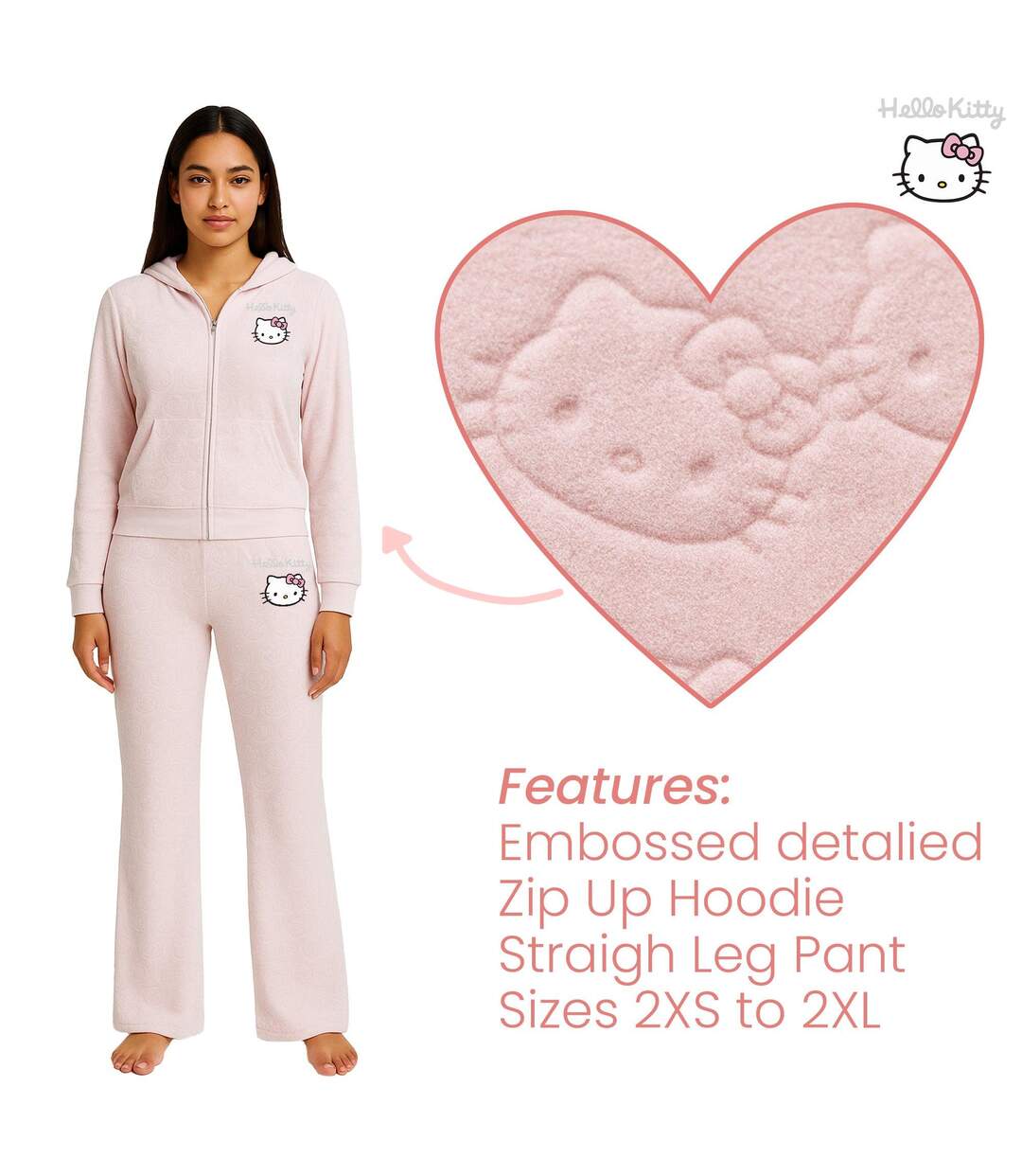 Ensemble De Survêtement Femme Rose Hello Kitty-2