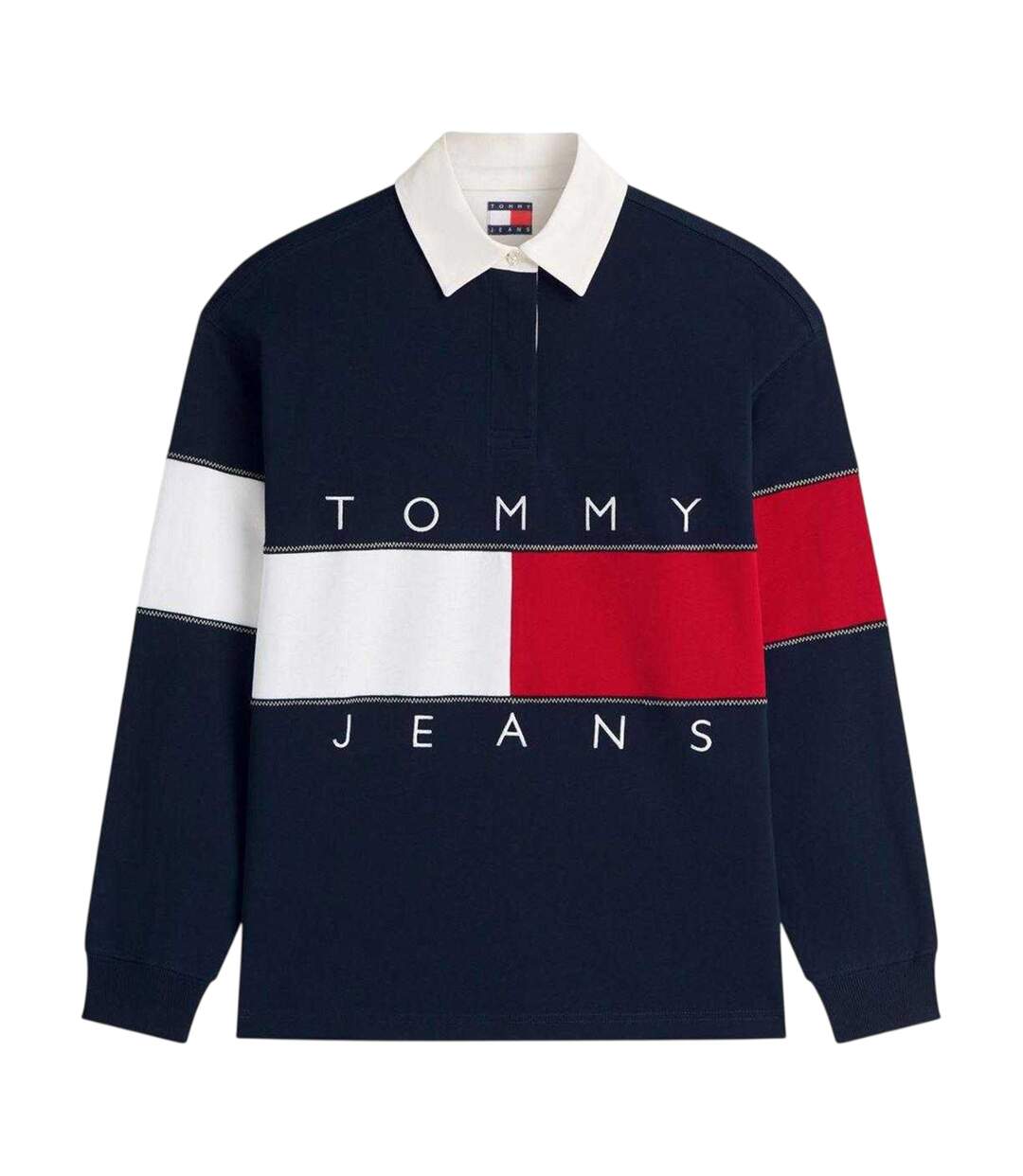 Haut De Rugby Manches Longues Femme Bleu Marine Foncé Tommy Jeans-2