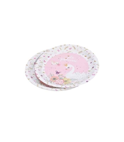 Lot de 6 Assiettes en Carton Cygne II 23cm Rose