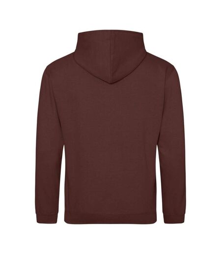 Sweat À Capuche College Adulte Marron Chocolat Awdis