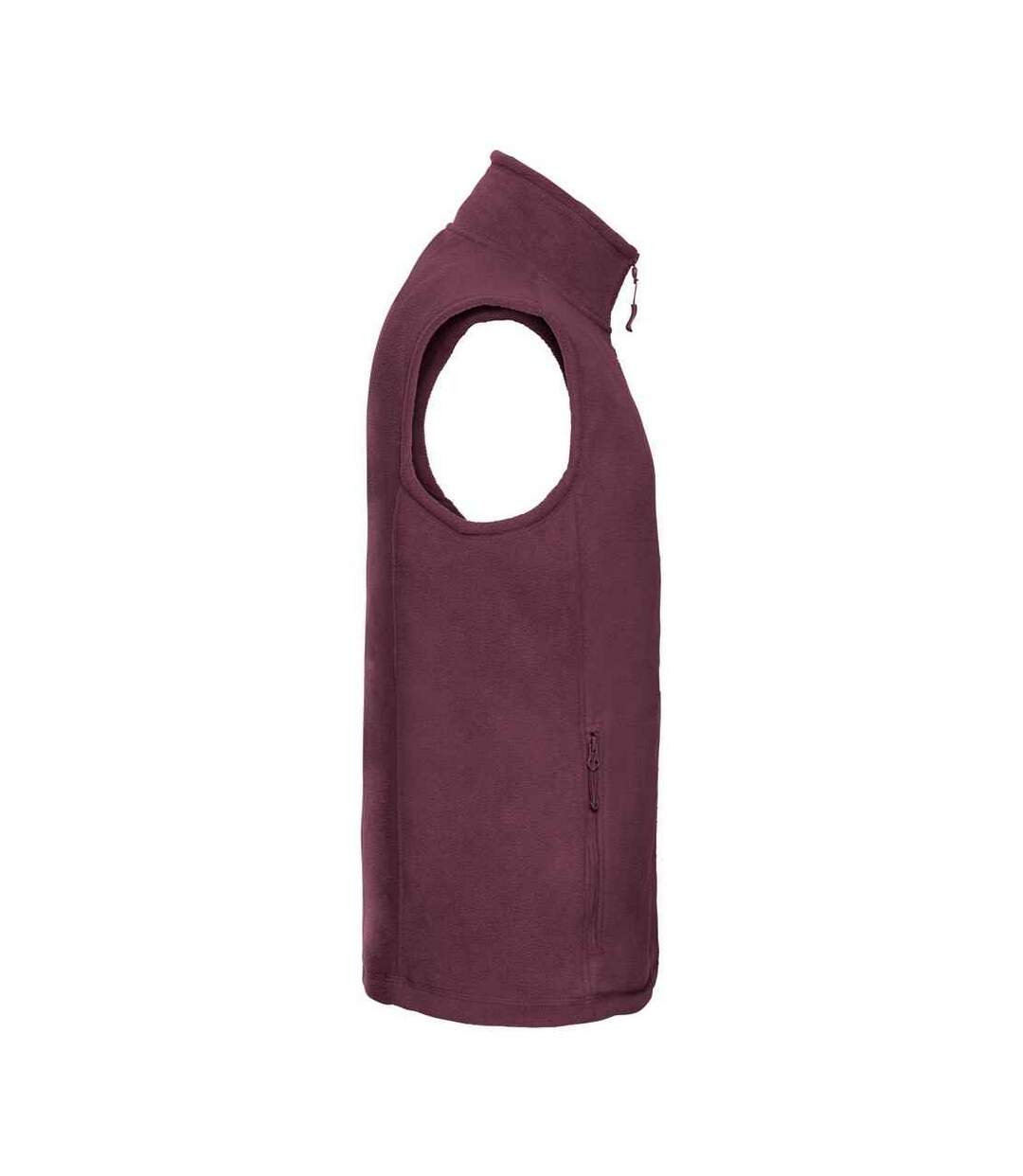 Mens outdoor fleece gilet burgundy Russell-3