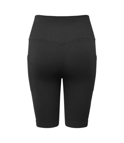 TriDri Womens/Ladies Ribbed Seamless 3D Cycling Shorts (Black) - UTRW8428