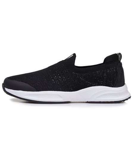Isotoner Baskets femme maille lurex, slip on, confortable, souple et légères, avec lacets