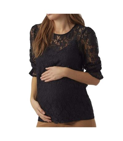 T-Shirt Noir Femme Vero Moda Maternity Lace Top - L