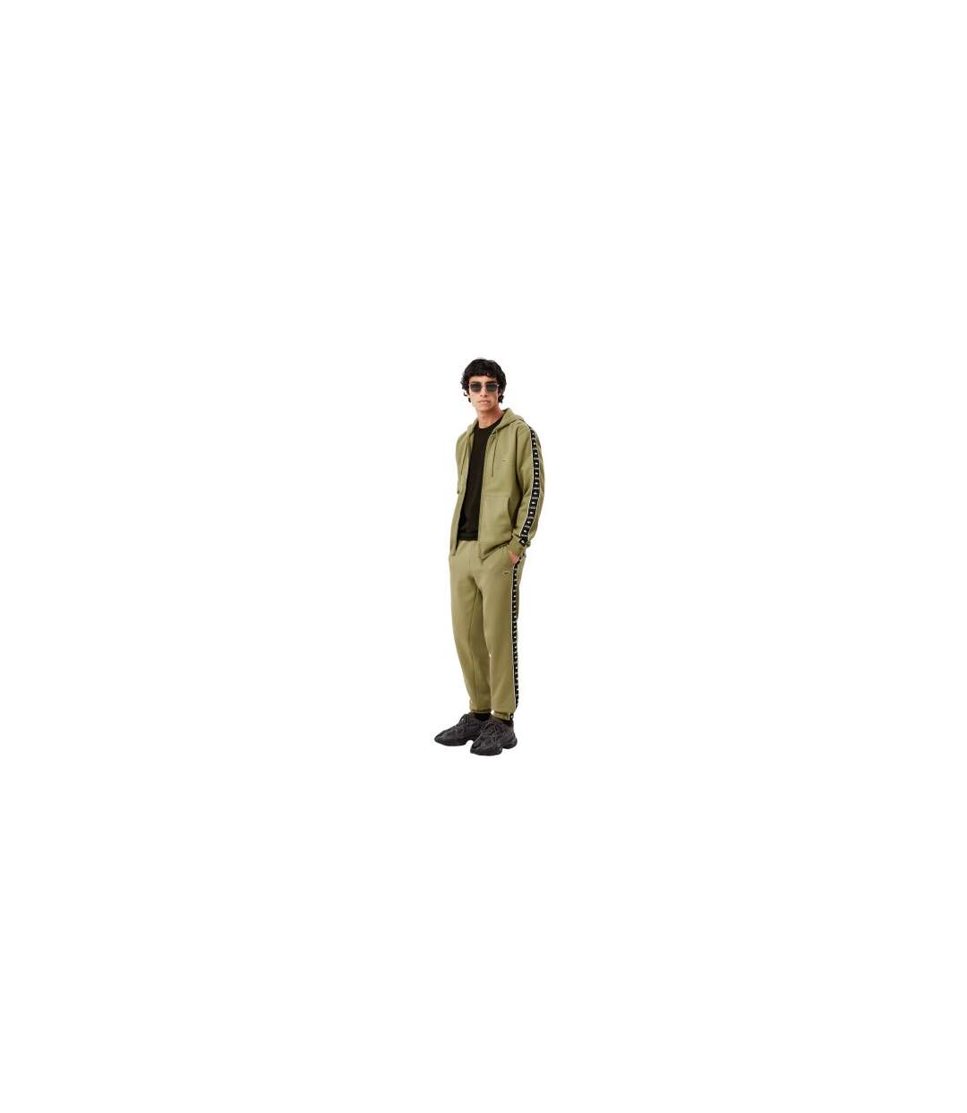 Mens Woven Joggers Khaki Green Lacoste-1