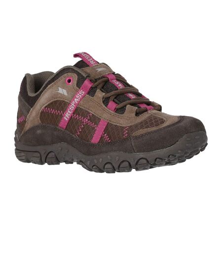 Chaussures De Marche Fell Femme Marron Foncé Rose Trespass