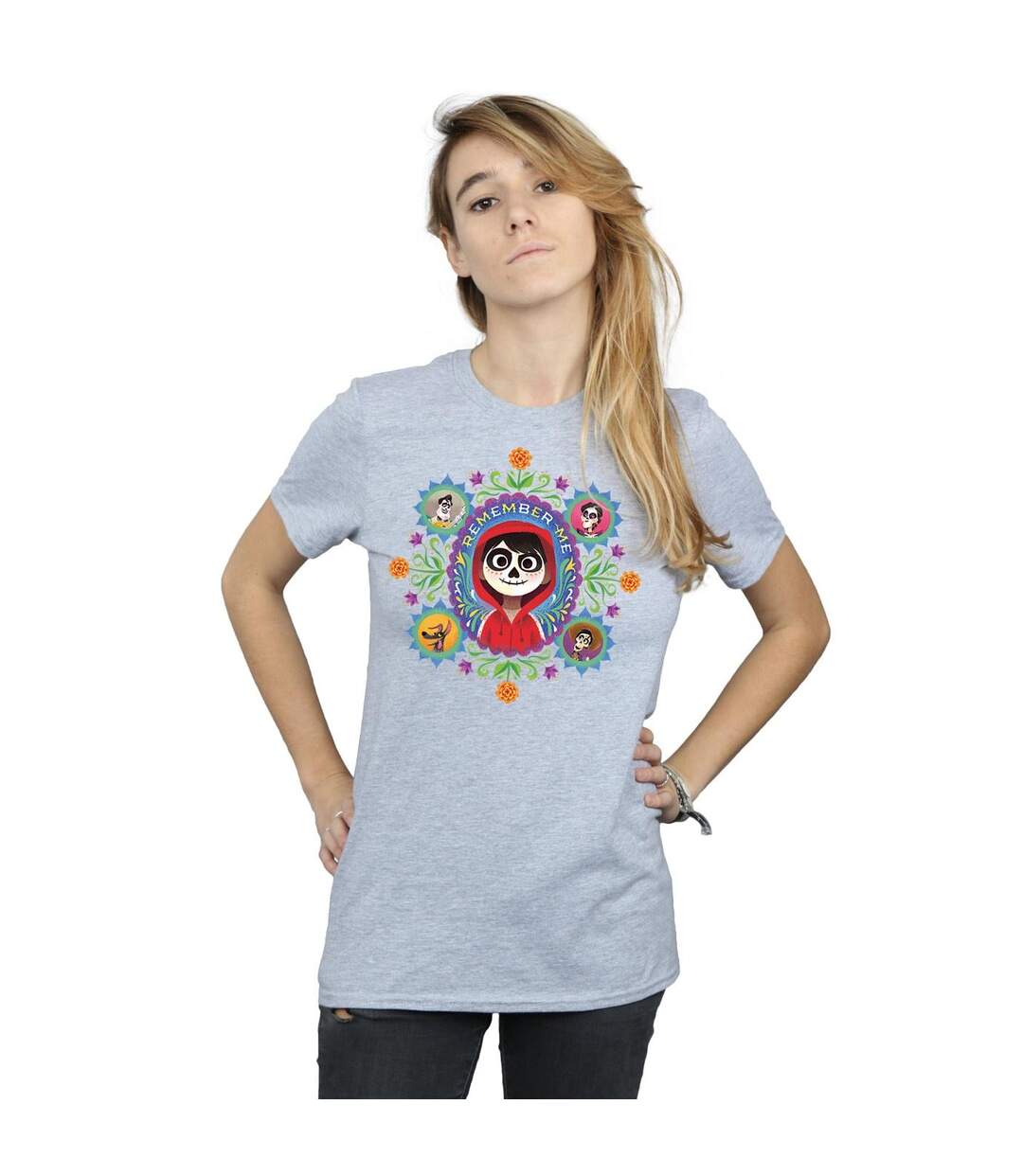 Disney - T-shirt COCO REMEMBER ME - Femme (Gris chiné) - UTBI16430-2