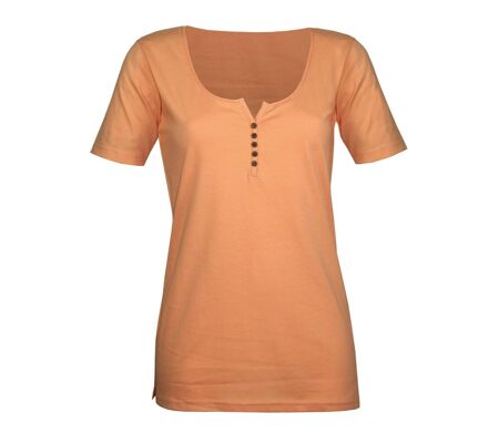 Tee-shirt MAYFLOWER DETROIT1 en coton bio : douceur et style col boutonné orange