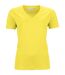 t-shirt respirant femme col V - running - JN735 - jaune