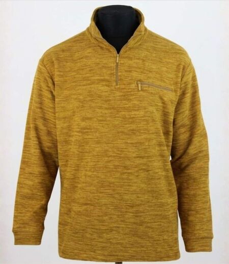 CHALLENGER CARIBOU7 — Sweat polaire camel chiné : chaleur et aisance au quotidien