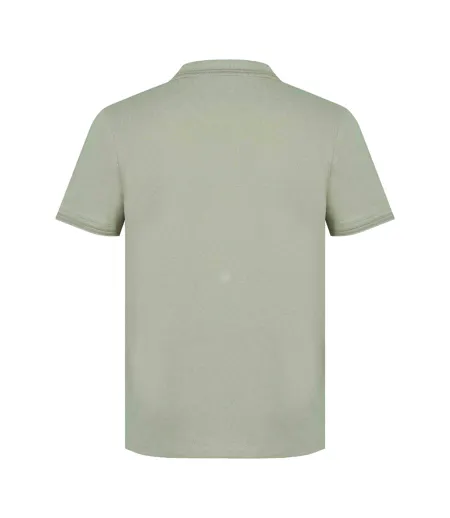 Mens Lazer Logo Cotton Polo Shirt Beige Firetrap
