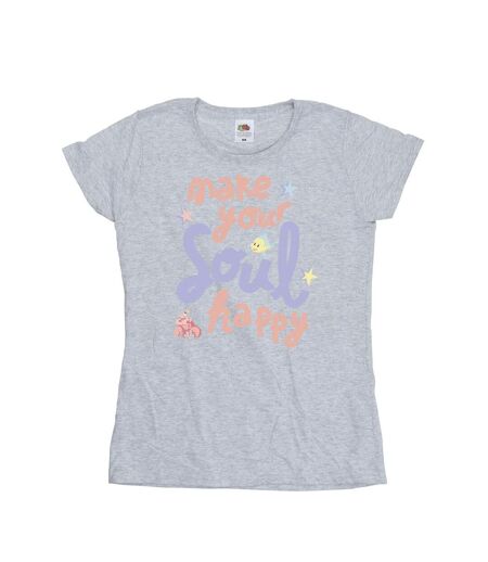 Disney T-shirt coton Happy The Little Mermaid Femme/Ladies (Gris sportif) - UTBI26427