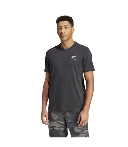 Mens Z.n.e 2024 New Zealand All Blacks T-shirt Black Melange Adidas