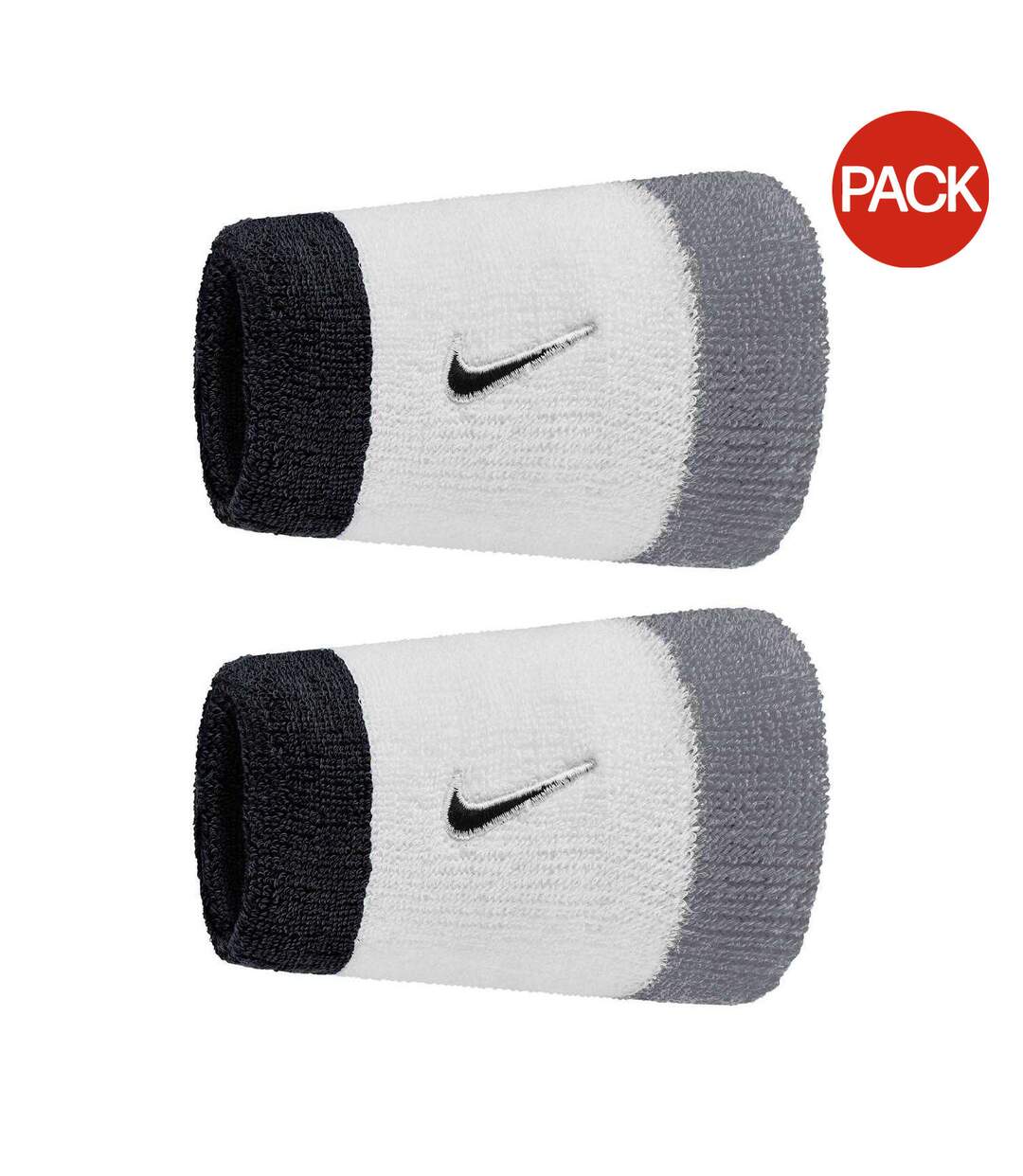 Bandeau De Transpiration Style Swoosh Blanc Gris Noir Nike-1