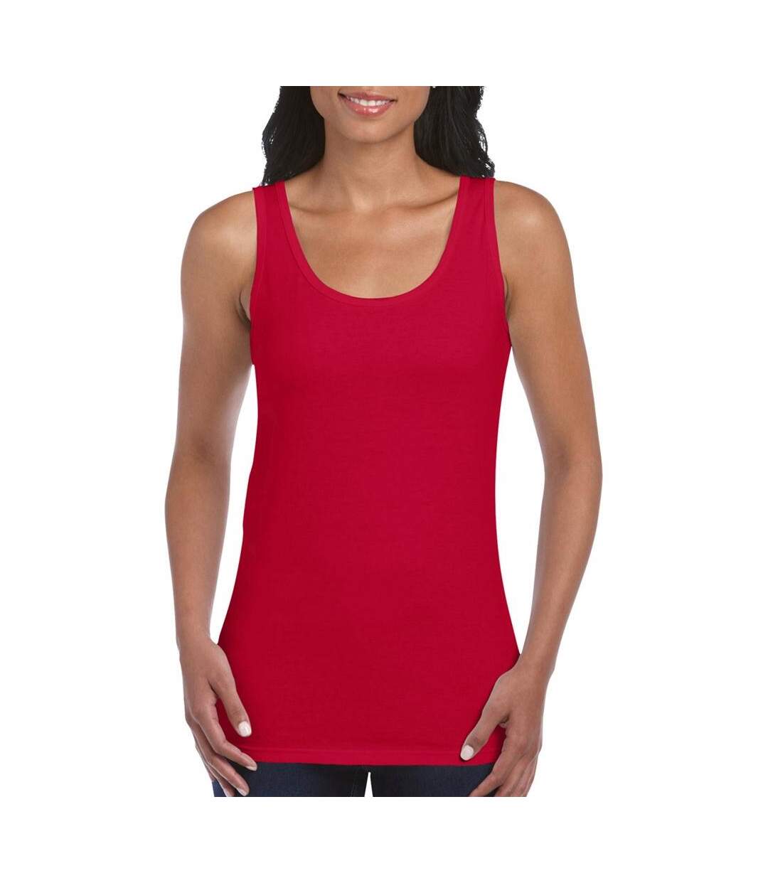 Gilet Débardeur Style Doux Pour Femmes Rouge Cerise Gildan-1