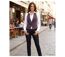 Gilet Blazer Court Sans Manches Coton Stretch Raisin - AXXANO-2