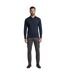 Mens Hpado 110 Long-sleeved Polo Shirt Dark Blue Boss-1