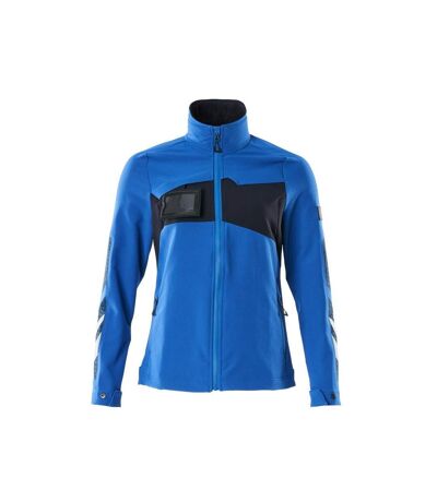 Womens/ladies Accelerate Plain Stretch Lightweight Jacket Azure Blue Dark Navy Mascot
