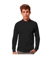 Asquith & Fox Mens Classic Fit Long Sleeved Polo Shirt (Black)