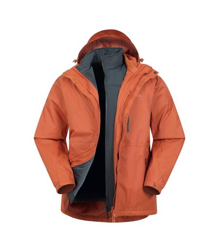 Mountain Warehouse Mens Bracken Extreme 3 in 1 Waterproof Jacket (Orange)