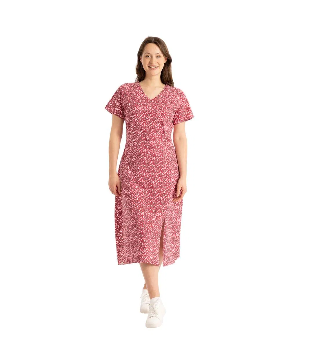 Womens/ladies Lula Midi Dress Claret Trespass-4
