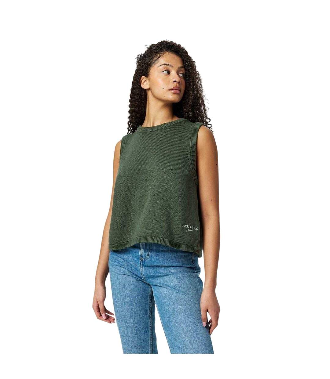 Débardeur Motif/style Logo Brodé Femme Vert Kaki Jack Wills-4