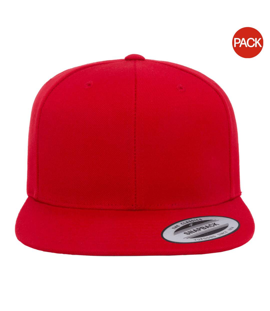 Lot de 2  casquettes ajustables homme rouge profond Yupoong-1