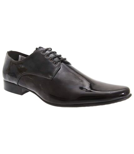 Goor Mens Patent Leather Lace-Up Chisel Toe Gibson Dress Shoes (Black Patent) - UTDF129
