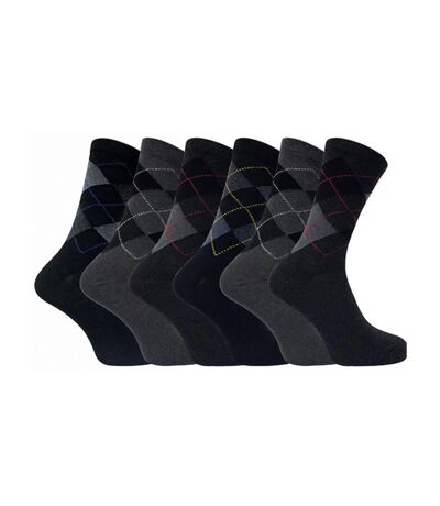 6 Pack Mens Patterned Coloured Soft Cotton Dress Socks
