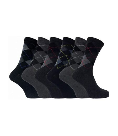 6 Pack Mens Patterned Coloured Soft Cotton Dress Socks