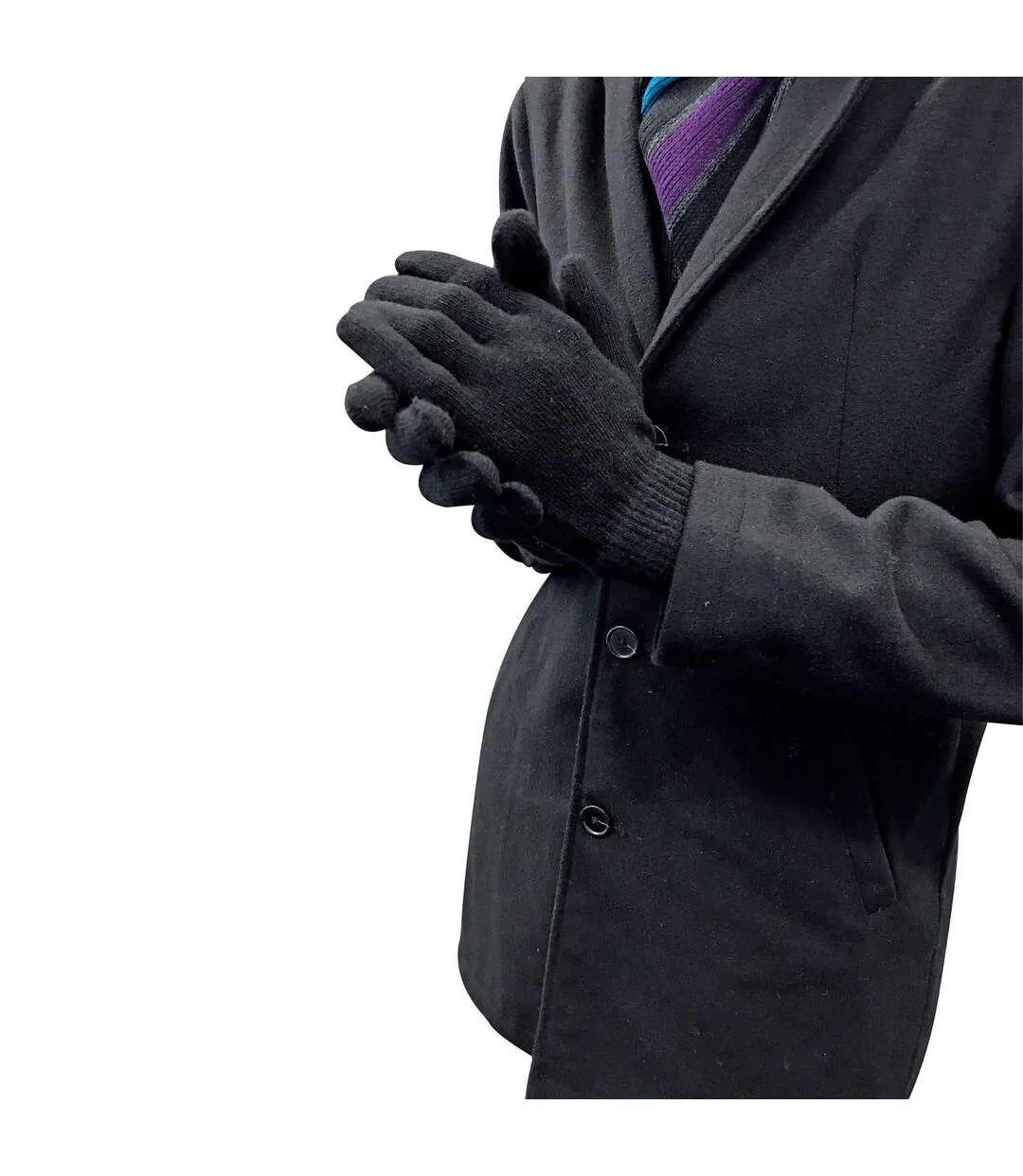 Gants Homme Thermiques Laine Hiver Chaudes Tricot-3
